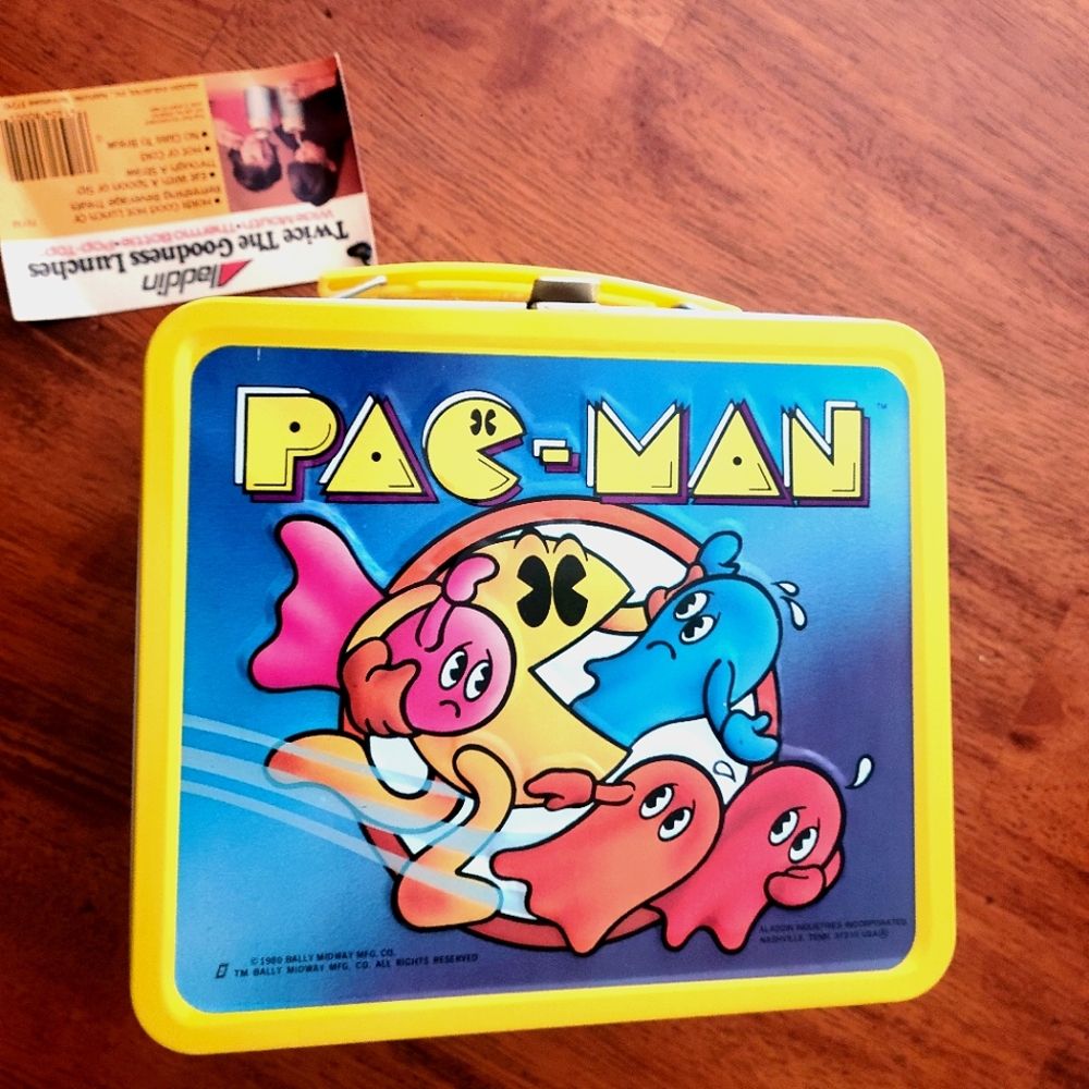 Vintage Pac-Man Metal Lunchbox with Thermos NEW by Aladdin